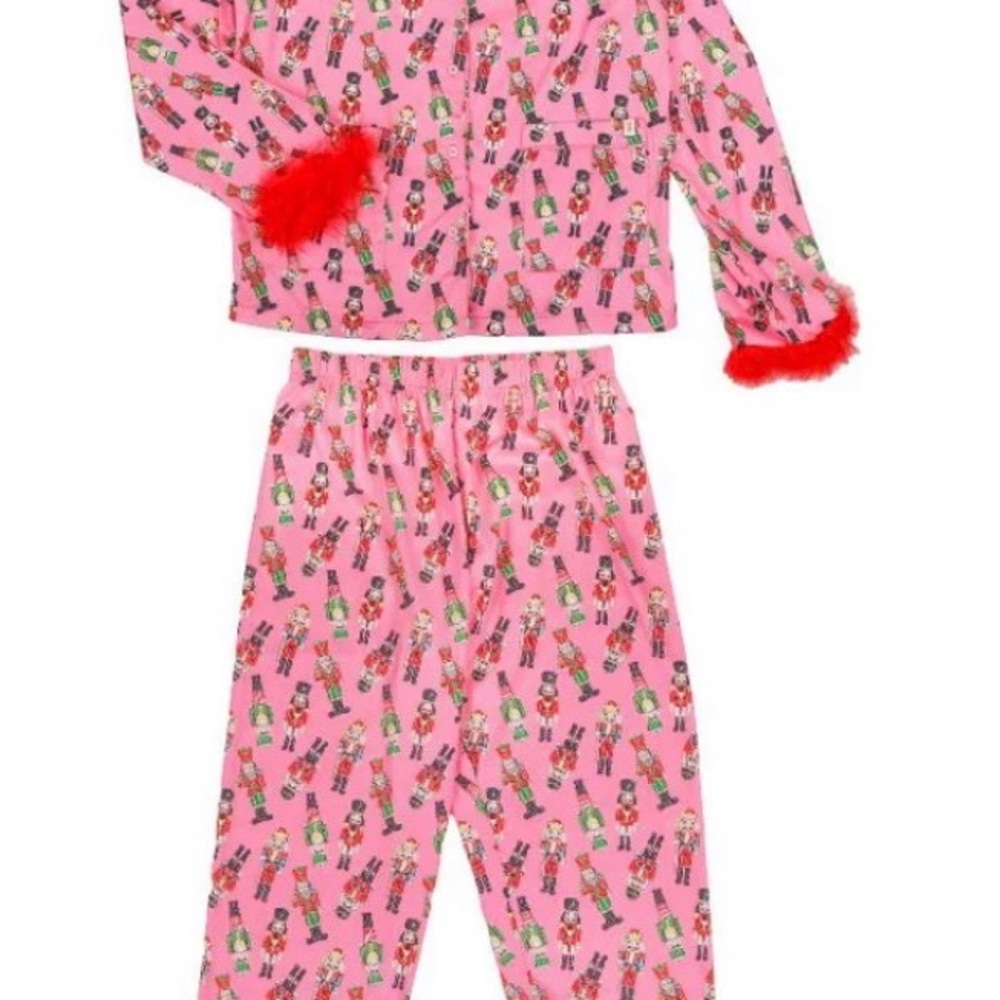 Simply Southern Pink Pajama Set with Red Trim